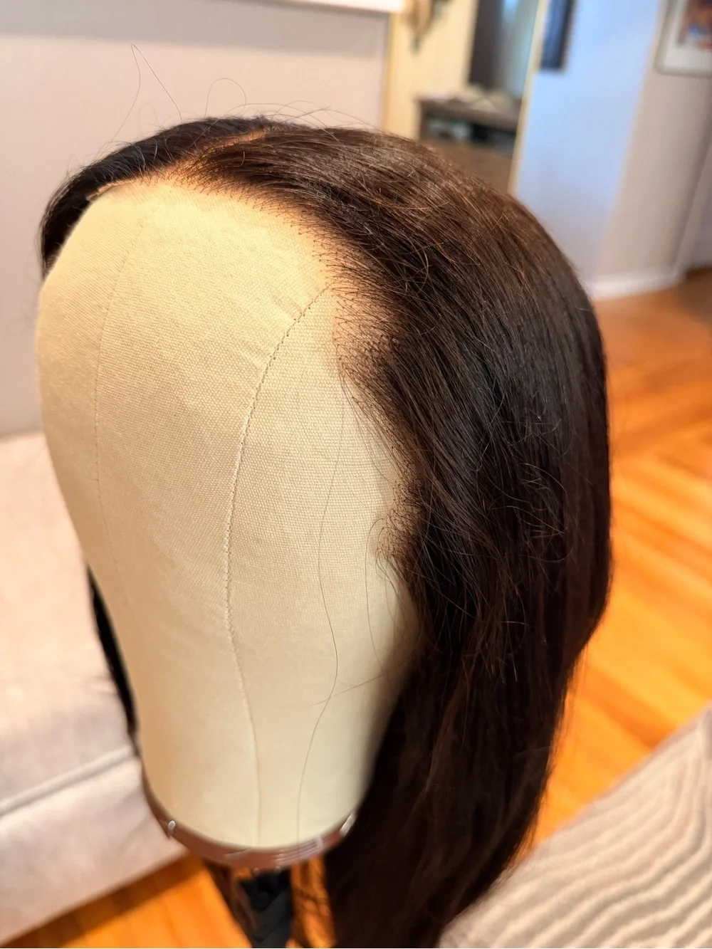 20” Nat Black Straight Human Hair Wig 13x6 HD Lace Front 180% Density #069